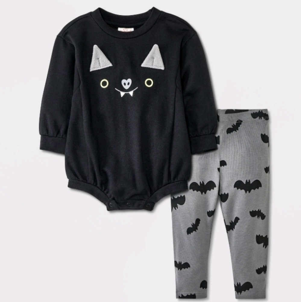 Halloween bat romper and leggings